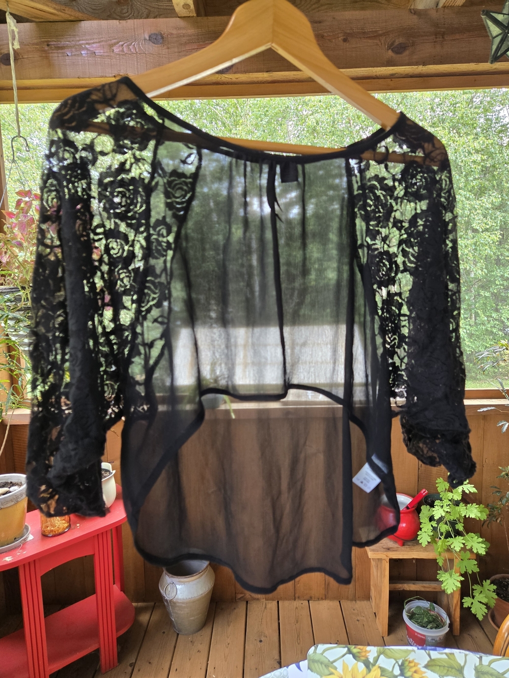 Sheer Black Lace Bolero Shrug
